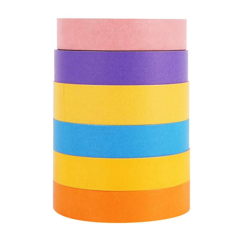 Picture of Colored Washi Spray Paint Masking Hand-Tearable Traceless Color Separation Paper Tape DIY Multifunctional Colorful Washi Strong Adhesive Tape