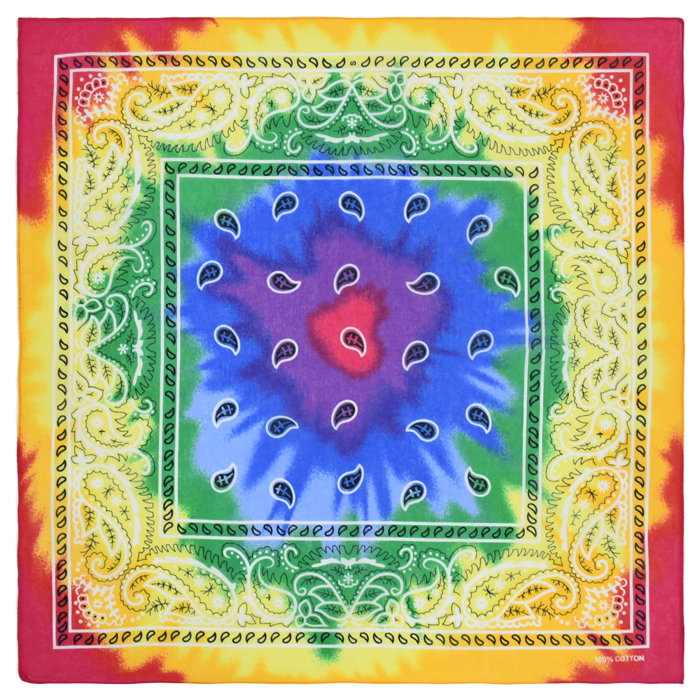 Picture of Europe and the United States outdoor 54*54 gradient tie-dyed cotton headscarf wholesale cross-border cotton seamless printed square bandana