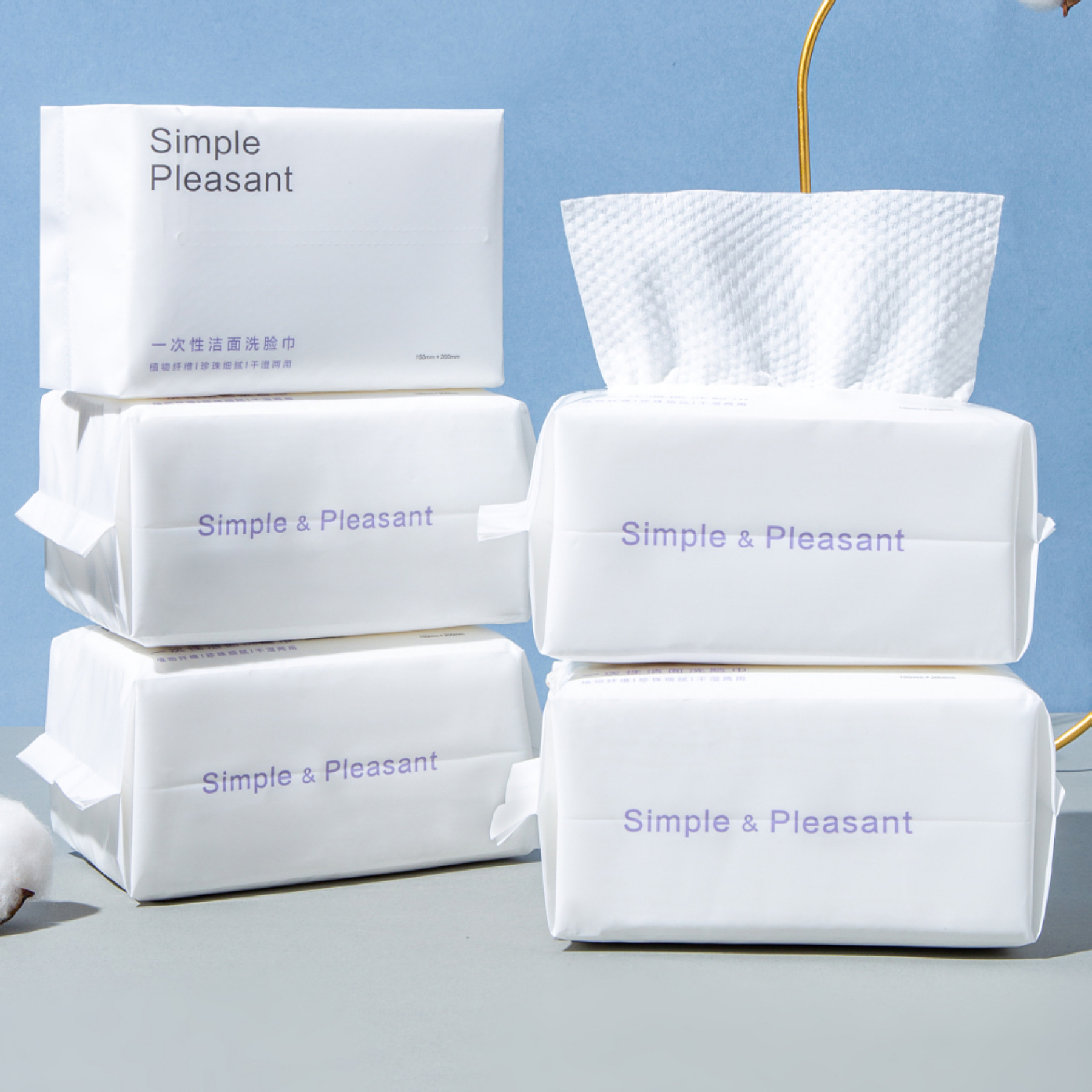 Picture of Wash towel disposable thickened disposable cotton soft face cleansing towel dry and wet dual-use face cleansing towel English packaging wholesale