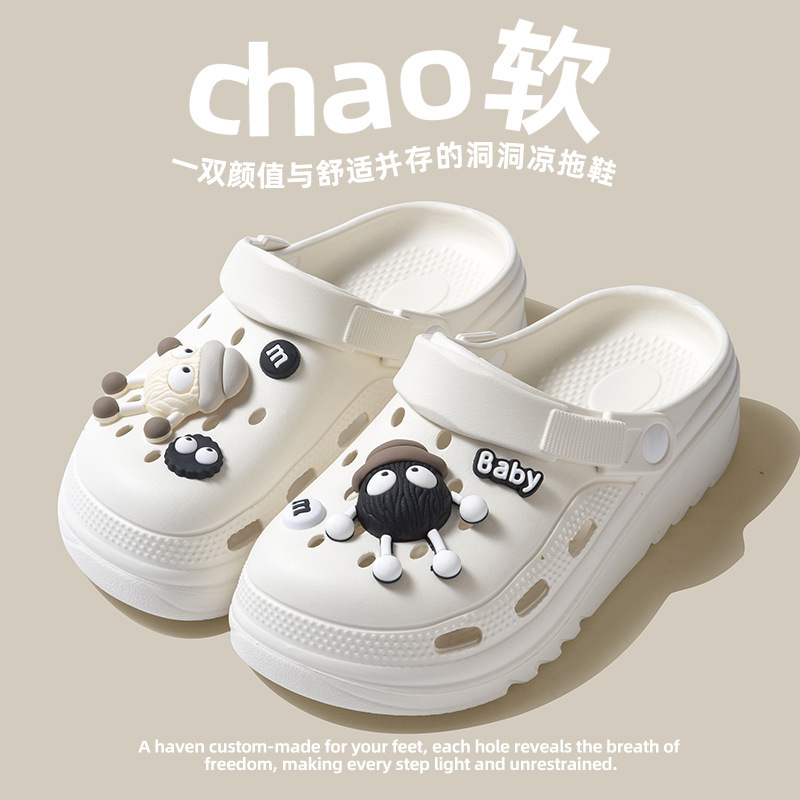 Sandals and slippers eva women's summer excrement feeling outside wear hole shoes non-slip non-smelly feet bathroom home indoor