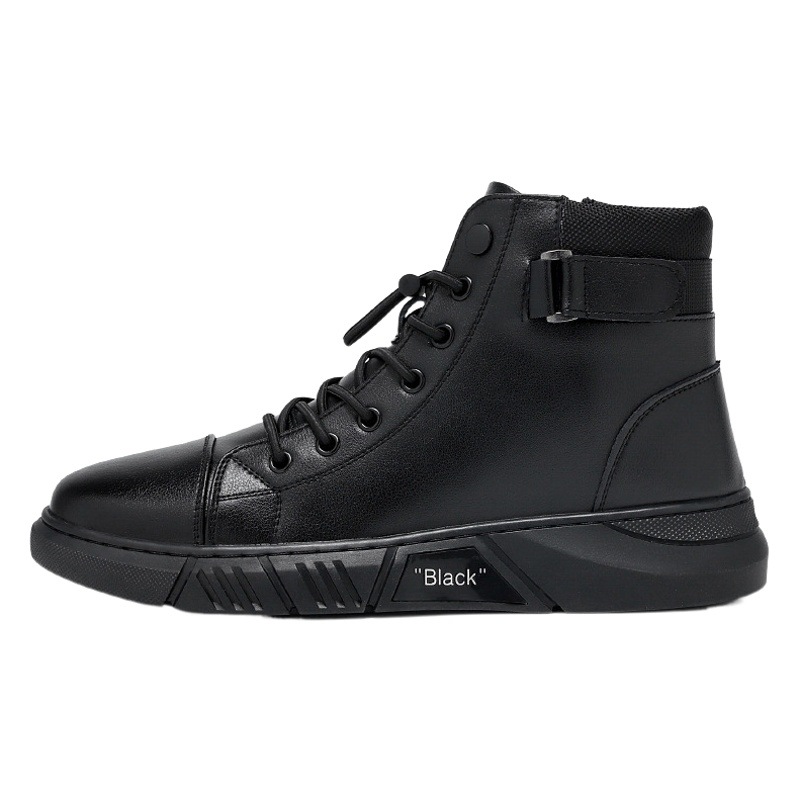 Trendy Martin Boots Men's High-top Men's Casual Leather Boots Cross-border 2022 Explosions Large Size British Men's Boots with Velvet Warm