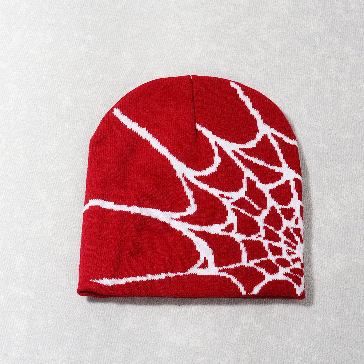 Picture of Hot sale spider web Y2K foreign trade knitted hat European and American hat trend winter hat jacquard special cross-border factory straight hair