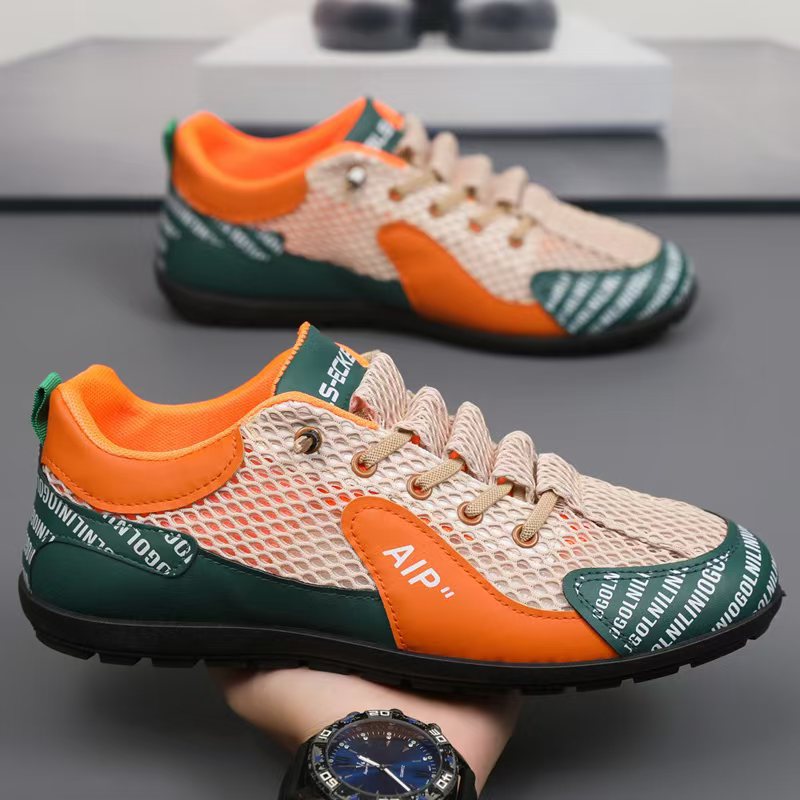 Large mesh summer 2025 men's breathable sneakers versatile soft sole lazy fashion business beanie shoes Forrest Gump shoes
