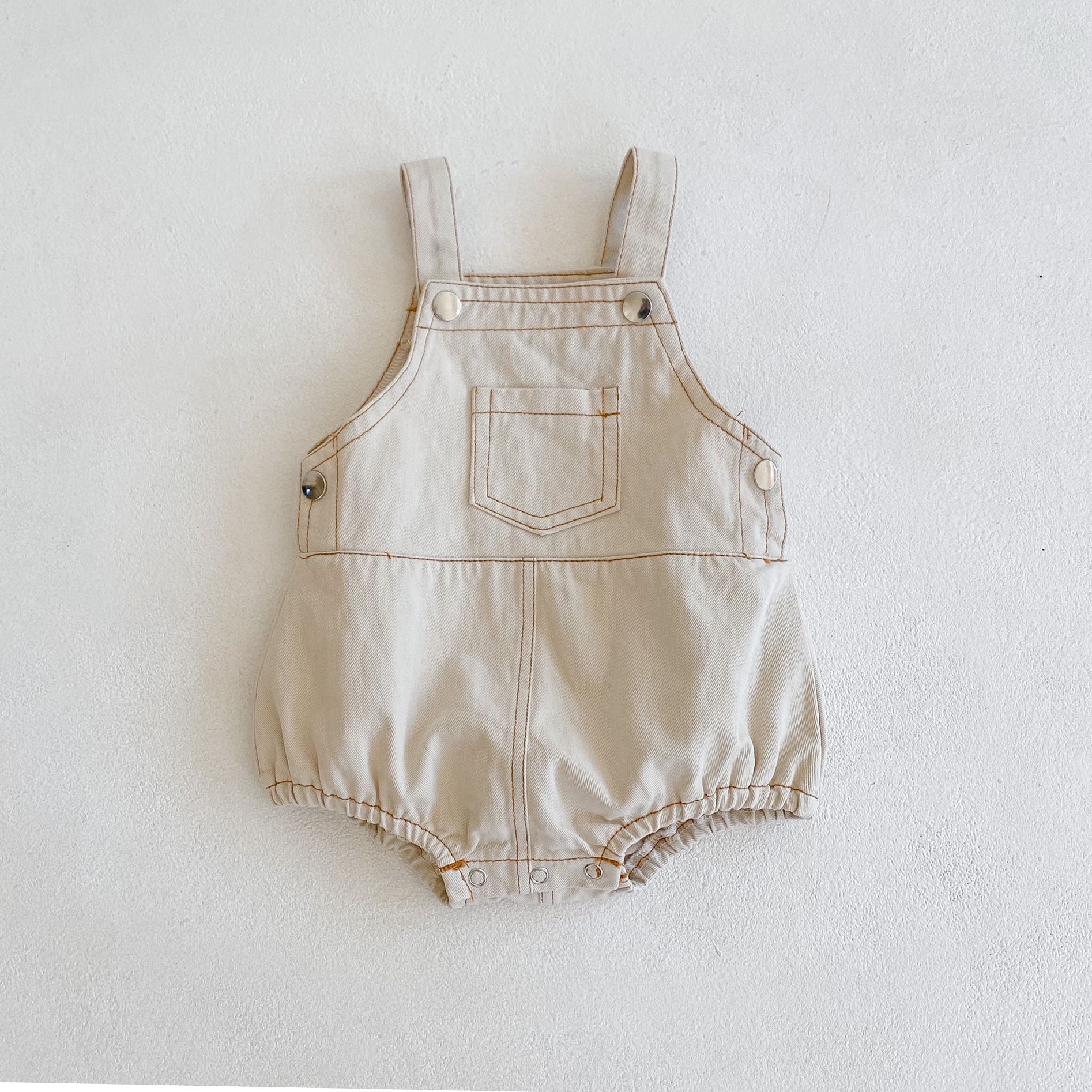 Picture of 2025 Spring and Summer Infants and Young Children, Male and Female Babies, Denim Suspenders, Baby Clothes, 0-2 Years Old, Cotton Jumpsuits, Rompers