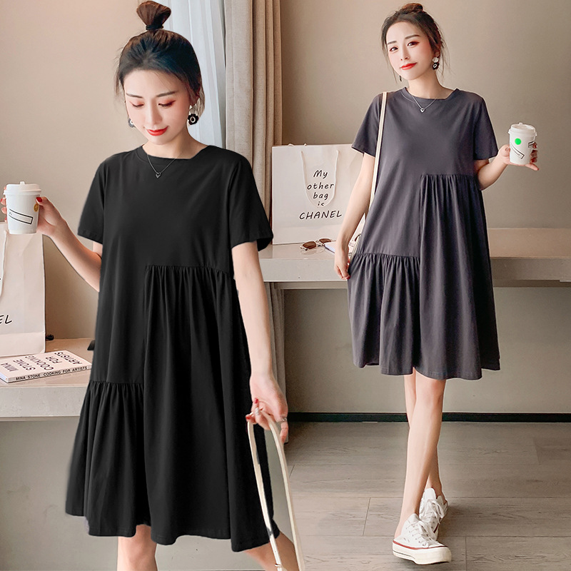 Picture of Maternity Summer New Fashion Short-sleeved T-shirt Skirt Small Top Loose Maternity Dress Summer
