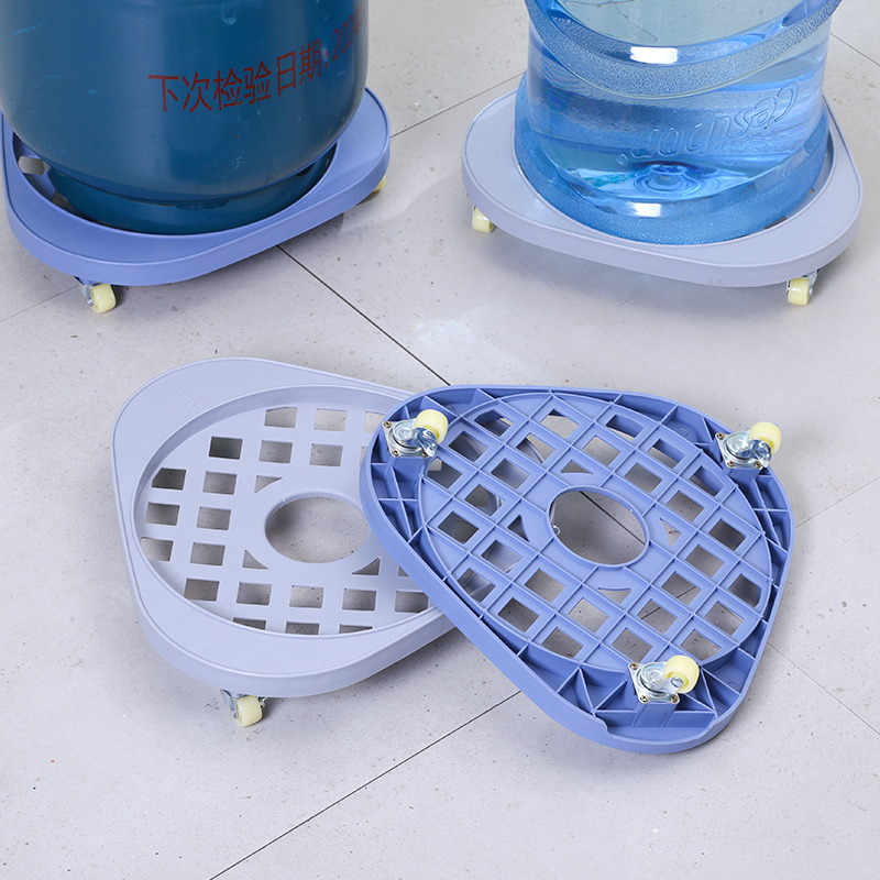 Liquefied Gas Bottle Tray, Gas Tank Bracket, Water Bucket Vase Base, Movable Kitchen Storage Rack with Pulleys