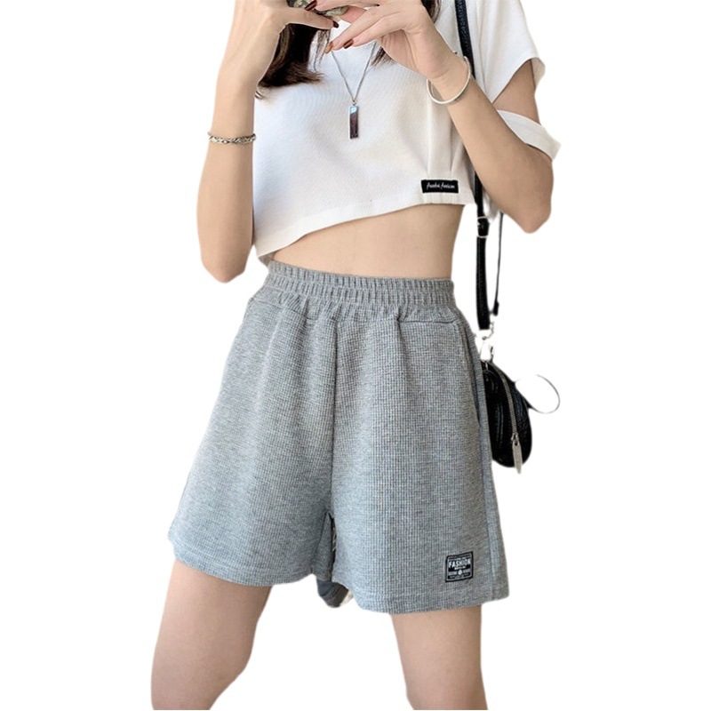 Waffkle Sports Shorts Women's Summer 2025 New Korean Style Loose High Waist Home Wide Leg Hot Pants Outer Wear Wholesale
