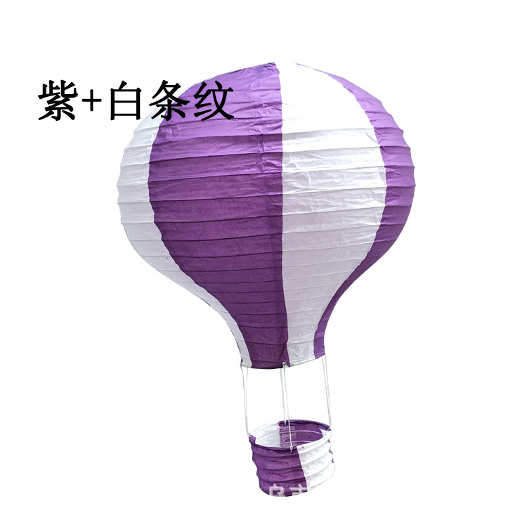 Picture of 2020 new manufacturers wholesale hot air balloon paper lantern two-color stitching rainbow export wedding paper lantern decoration