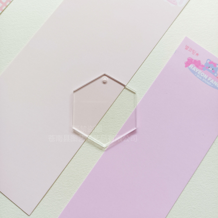 Picture of Cross-border transparent acrylic chip goo card DIY goo plate handmade keychain pendant organic glass blank embryo round