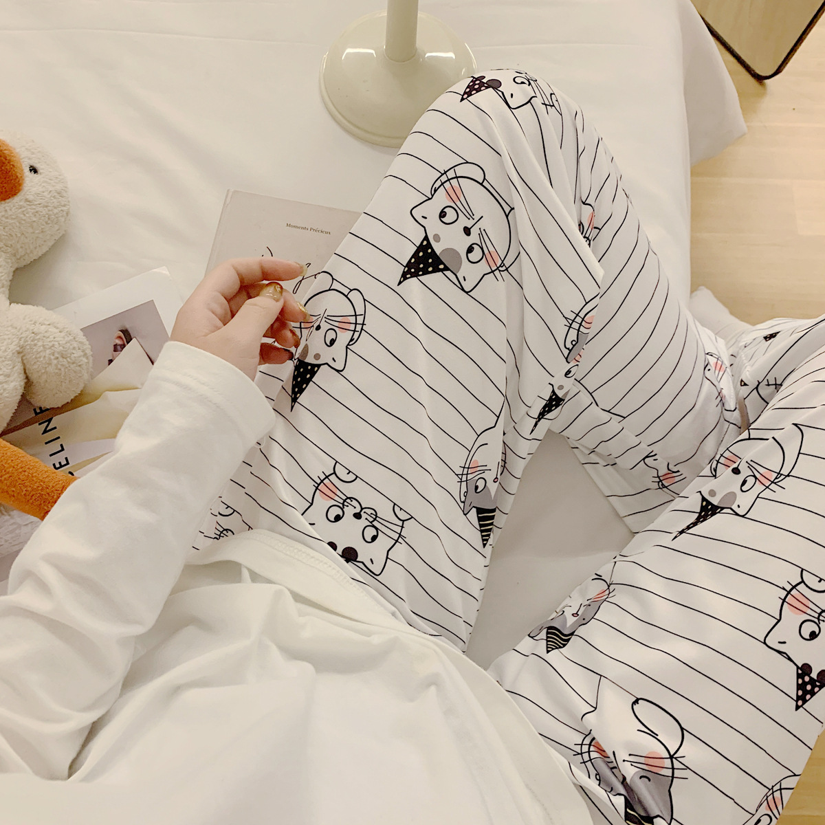 Picture of Home Pants Pajamas Women's Thin Spring and Autumn Loosen Pants Trousers Can Wear Casual Comfortable Japanese Star Walking Pants Women
