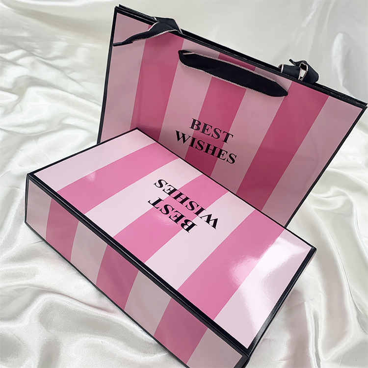 Pink color box handbag high-end underwear bra gift box gift box handbag