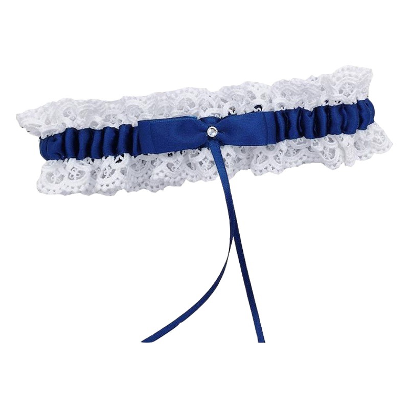 New Bridal Garter White Lace Garter Aqua Blue Bow Ladies Leg Ring Bridal Souvenir Garter