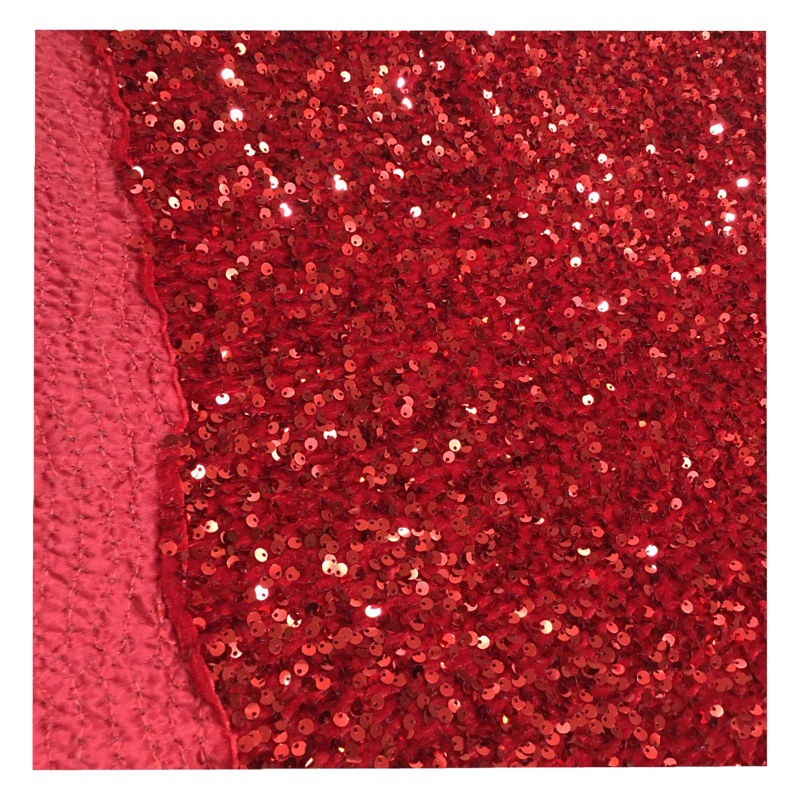 Encrypted version 5mm elastic flannel sequin embroidered women's coat cheongsam shoes hair accessories children's wear sequin embroidered fabric