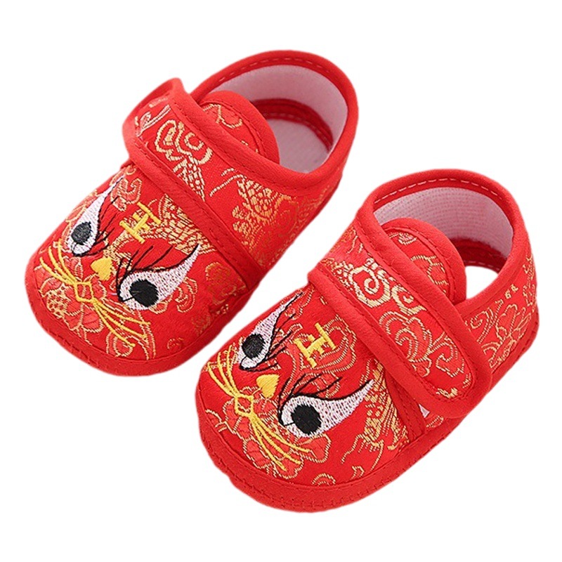 Factory wholesale new baby spring and autumn tiger head shoes 100 days old soft bottom baby toddler tiger head shoes