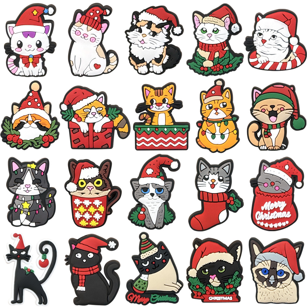 suit Christmas Cute Cat Series Cave Shoes Shoes Flower Accessories Cave Shoes Diy Accessories PVC Shoes Flower