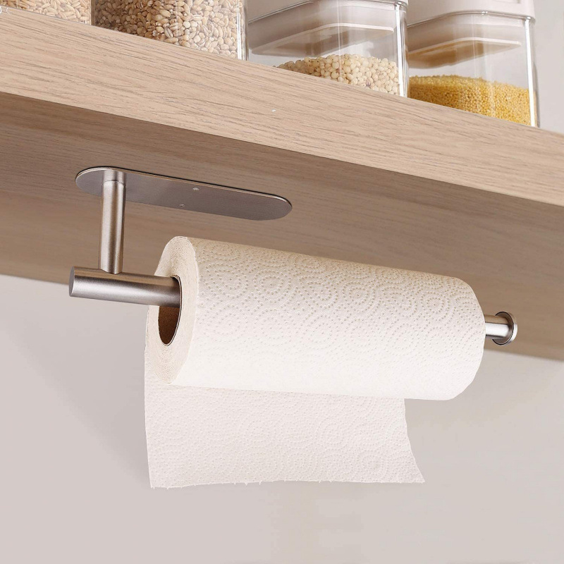 Picture of Stainless Steel Kitchen Punch-Free Nail-Free Cabinet Napkin Paper Holver Tissue Holver Preservation Film Holver Toilet Paper Holver Roll Paper Hold