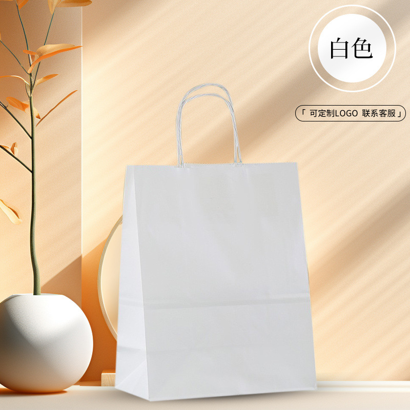 Picture of in stock Kraft Paper Bag Universal Takeaway Bags Clothing Christmas New Year Gift Bag Kraft Paper Handbag Custom