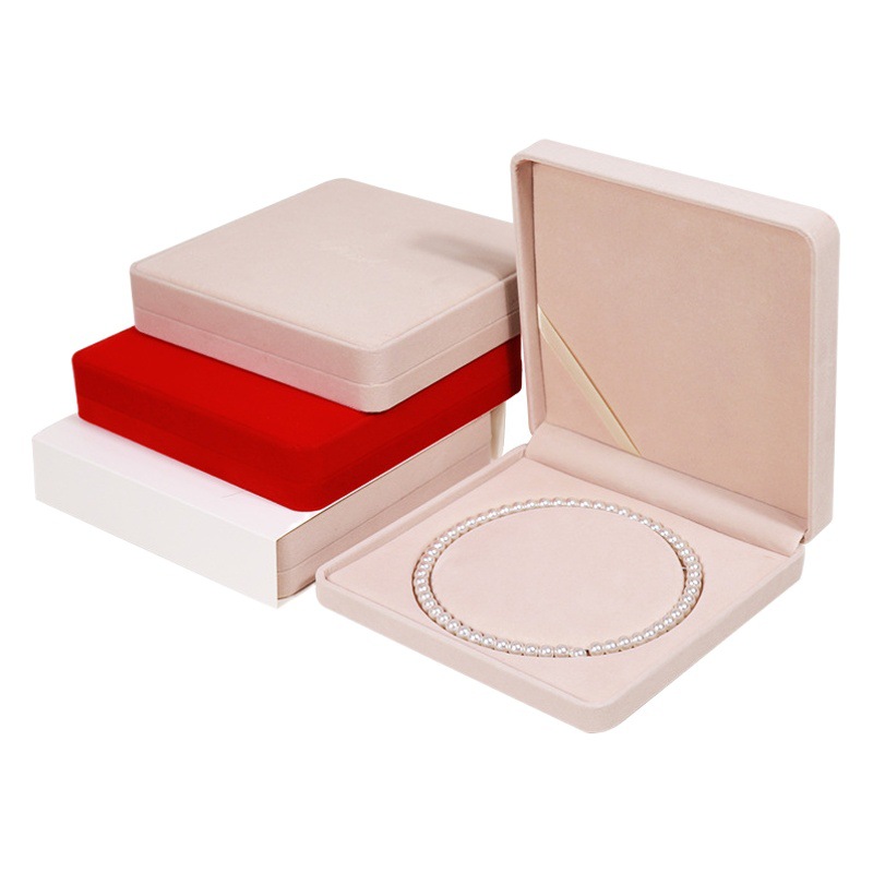 Pearl necklace box flannel jewelry set box jewelry box ring box pendant storage box jewelry box wholesale