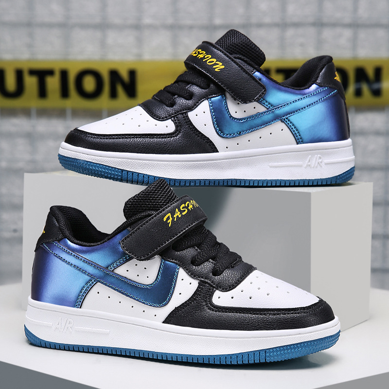 Student children's shoes 2024 Spring and Autumn new board shoes boys sneaker mesh breathable soft bottom boys white shoes