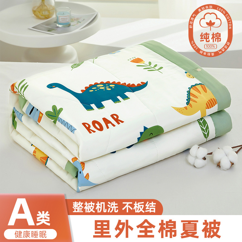 Picture of Class A Mother and Infant Grade Xinjiang Cotton Summer Cool Quilt Household Cotton Machine Washable Air-conditioning Quilt Summer Pure Cotton Single Thin Quilt