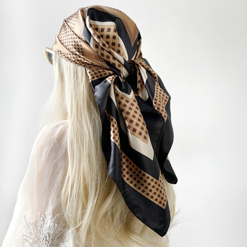 Picture of Simulated Silk Scarf Women's Headscarf 90*90cm Square Scarf Pattern Scarf Shawl European and American Cross-Border Scarf Wholesale