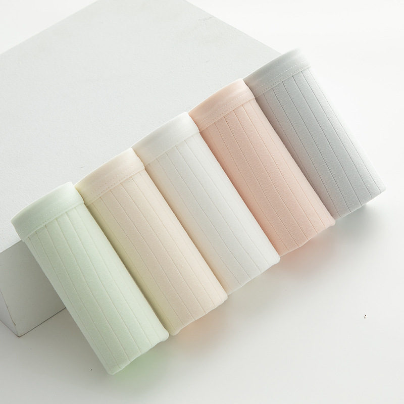 Picture of Japanese-style Molandi Simple Solid Color Underwear Women's Mid-waist Breathable Pure Cotton Crotch Sheath Thin Student Briefs