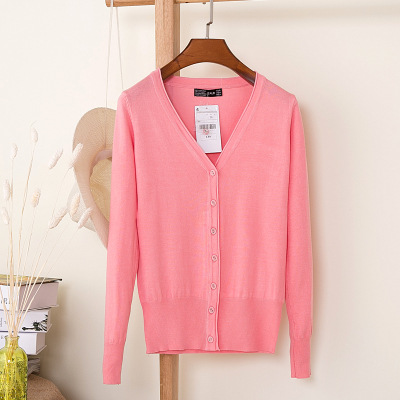 Picture of Foreign trade export spring and autumn loose sweater sweater top women's cardigan thin spring and autumn long sleeve coat