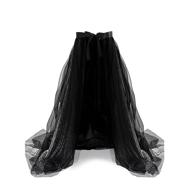 Picture of Cross-border Amazon Black yarn perspective skirt dress tulle long skirt swing party retro dance party clothing photo