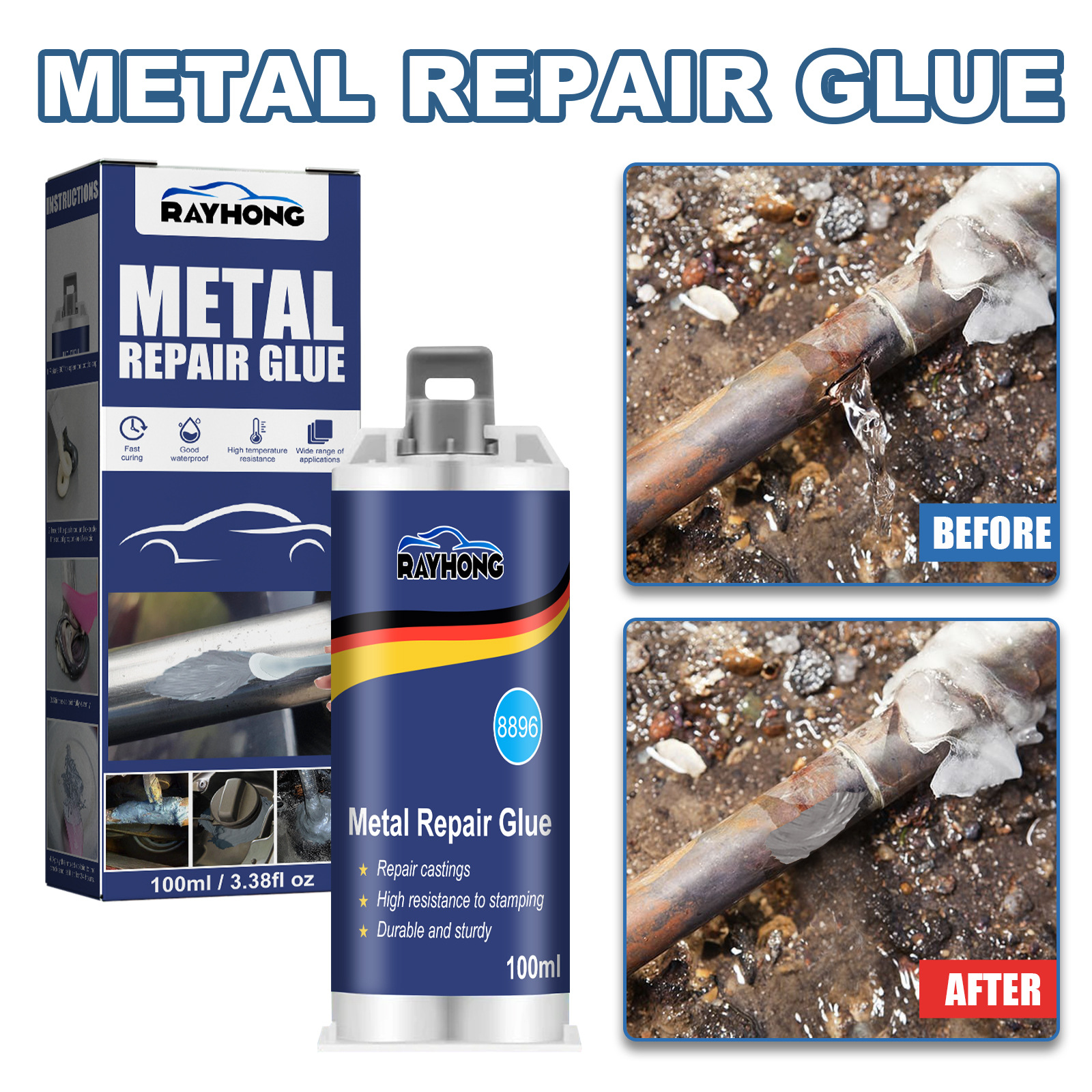 Rayhong Metal Caster's Glue Metal Caster Sandhole Air Hole Crack Welding Strong Glue High Temperature Resistant Welding Glue