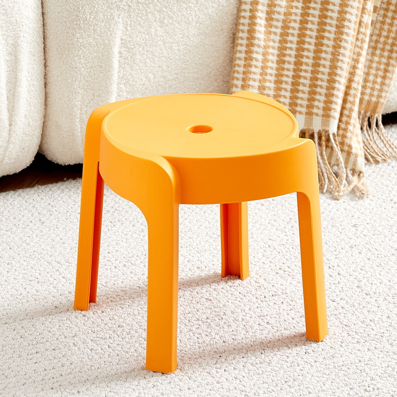 Picture of High Mature Plastic Stool Thickened Square Circle Backrest Home Dining Table Plastic Stool Dengzi Windmill Simple Bench Nordic Living Room