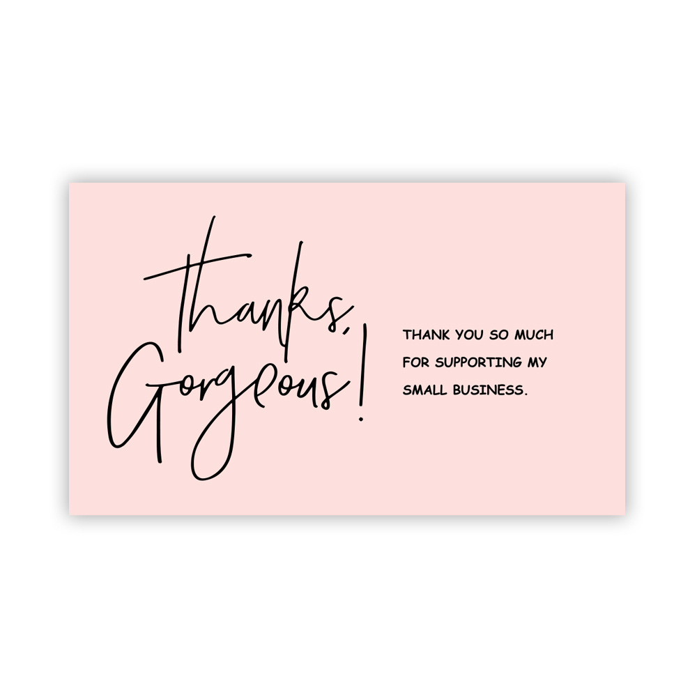 Picture of Amazon Cross-Border Wholesale Pink Thank You Card Coated Paper Card Thank You Gift Card Packaging Card