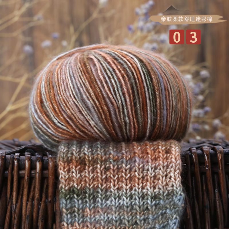 Picture of Cross-border camouflage cotton wool segment dyeing gradient cotton yarn handmade diy thick cotton wool wool wholesale