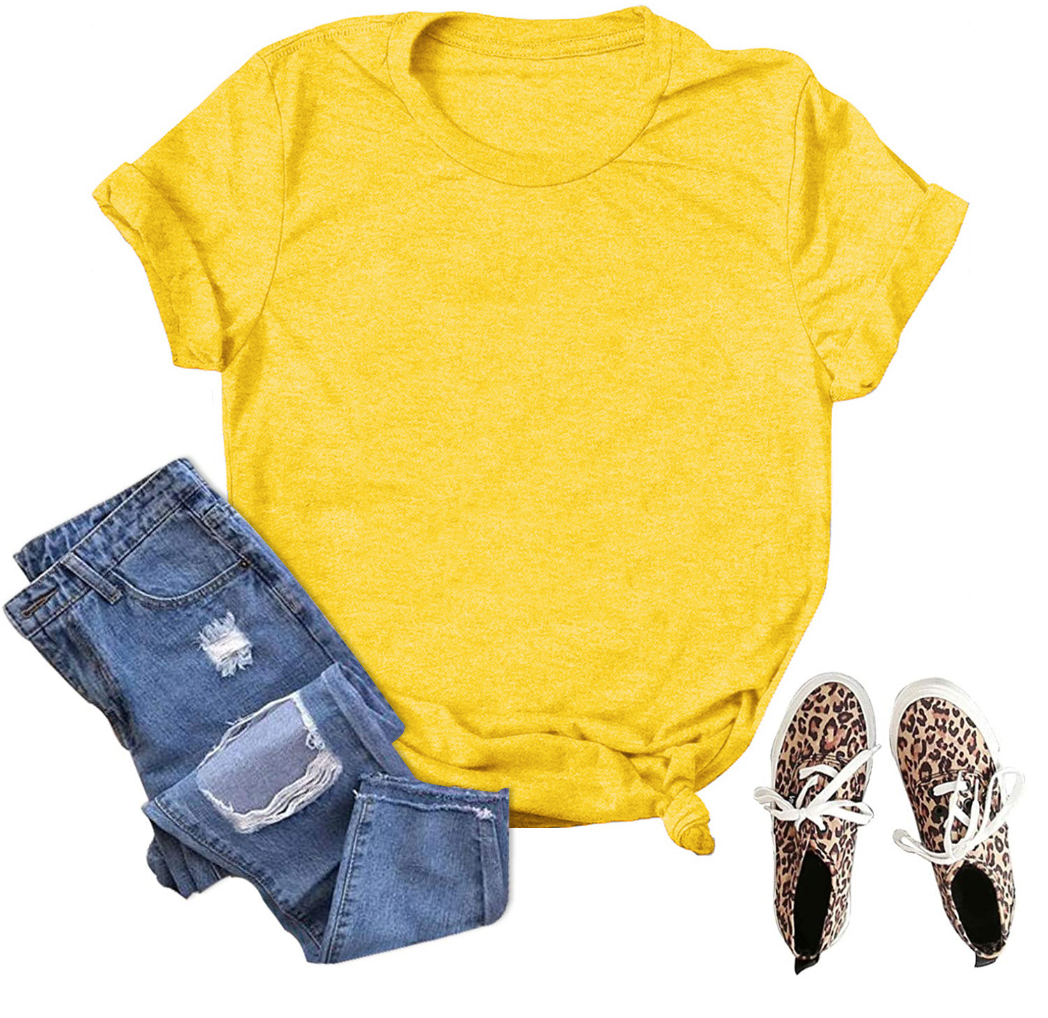 Picture of Spot wholesale foreign trade cross-border solid color blank loose large size T-shirt short sleeve men and women with Amazon wish
