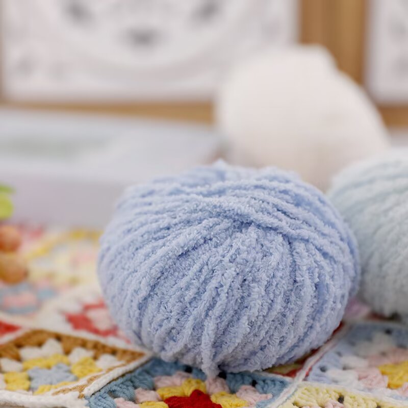 Snow Feier Cute Little Love Velvet Thread Hand-Knitted DIY Crochet Doll Hairpin Love Line Cute Little Short Wool Thread