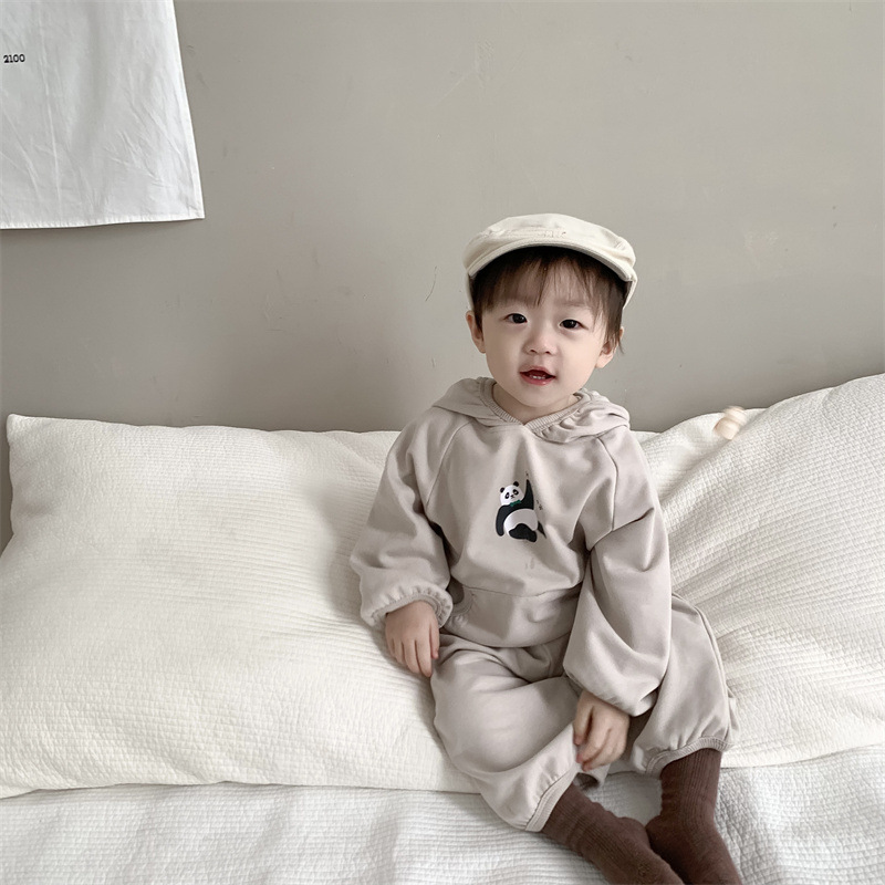 Picture of Children's Cartoon Printed suit Autumn Clothes Baby's Autumn Clothes Korean Style Children's Wear Boy's Hooded Sweater Two-Piece Set