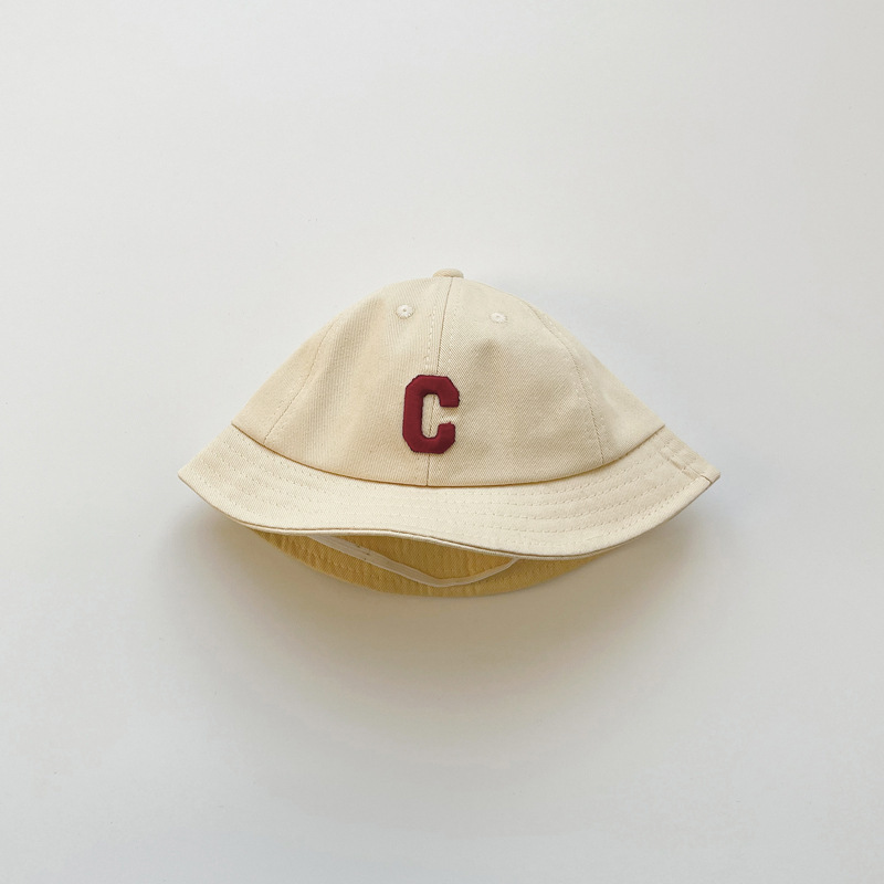Picture of South Korea Baby Hat Spring and Autumn New Fashion Letter Basin Hat Boys and Girls Baby Sunscreen Children's Fisherman Hat
