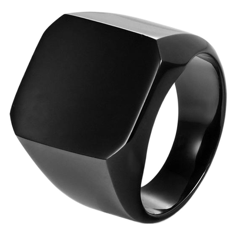 Jewelry wholesale simple style stainless steel plain fine polished square ring men's jewelry EJ130