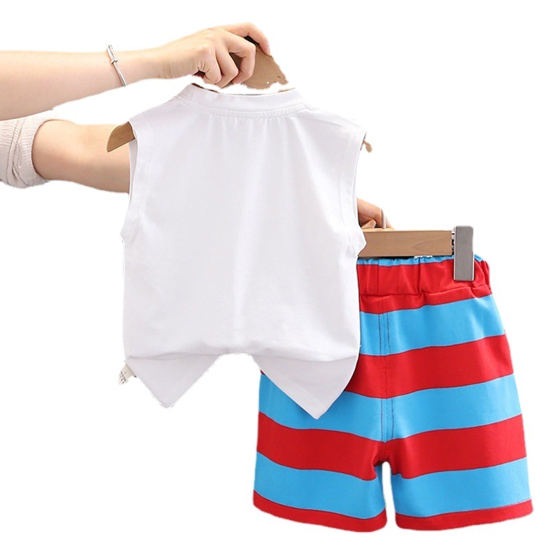 Baby's Summer Clothes Boys' Sleeveless Vest suit Children's Summer Western Style Two-piece Set Children's Thin Summer Outfit