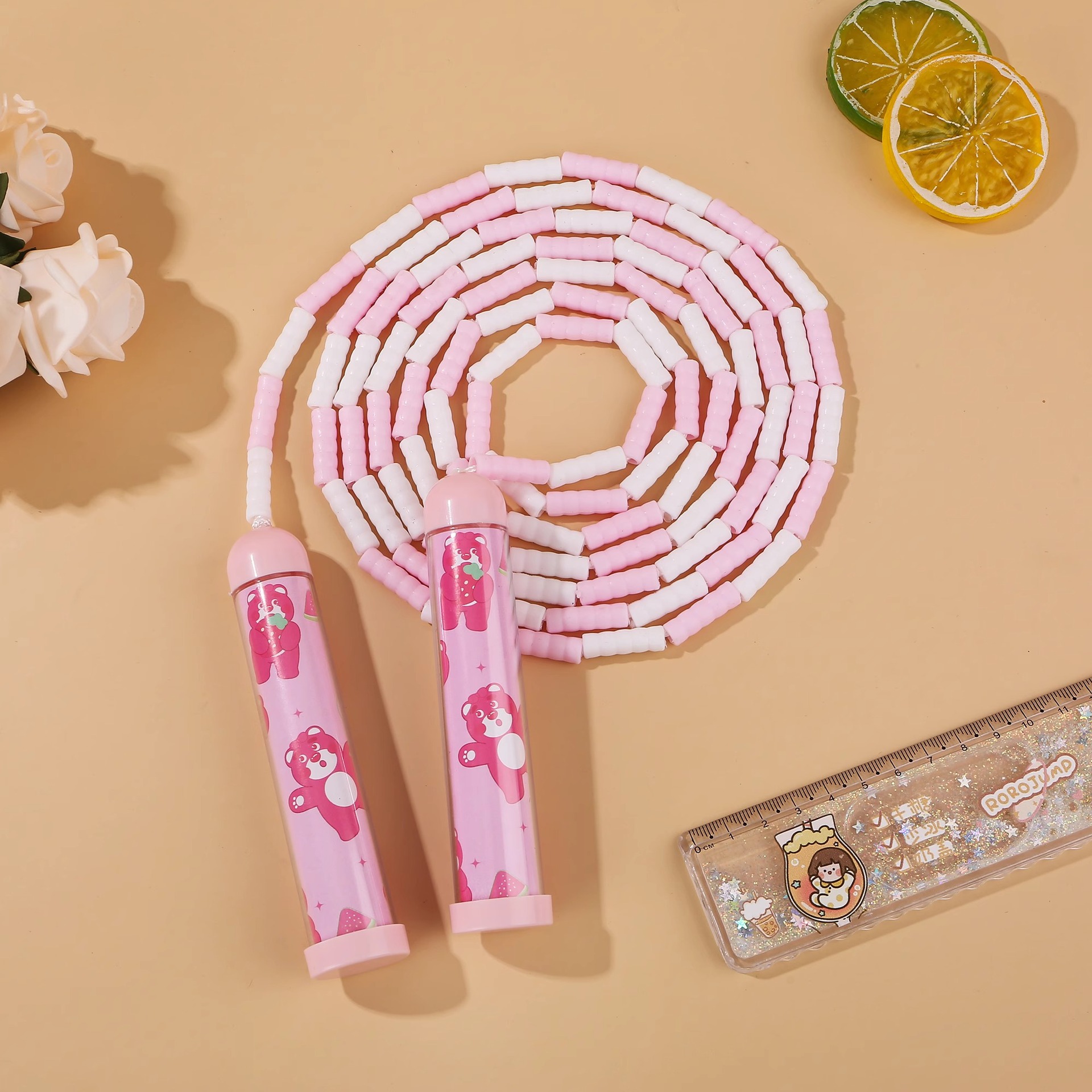 Children's Bamboo Skipping Rope for Beginners, with a Good Grip, Signature Anti-Loss Handle, Soft and Gentle on Hands, Specially Designed for Children