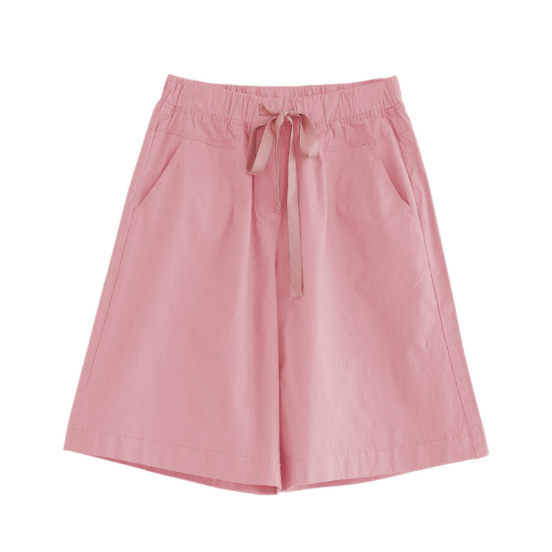 Picture of Five-point Pants Women's Loose Shorts Summer Thin High Waist 100.00kg Years New Casual Pants Women's Straight Black Five-point Pants