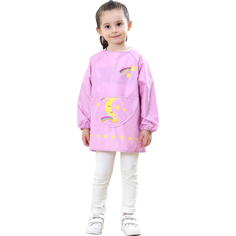 Picture of Cross-border supply of children playing sand clothing anti-dress baby eating clothes cartoon cover baby Four Seasons waterproof blouse painting