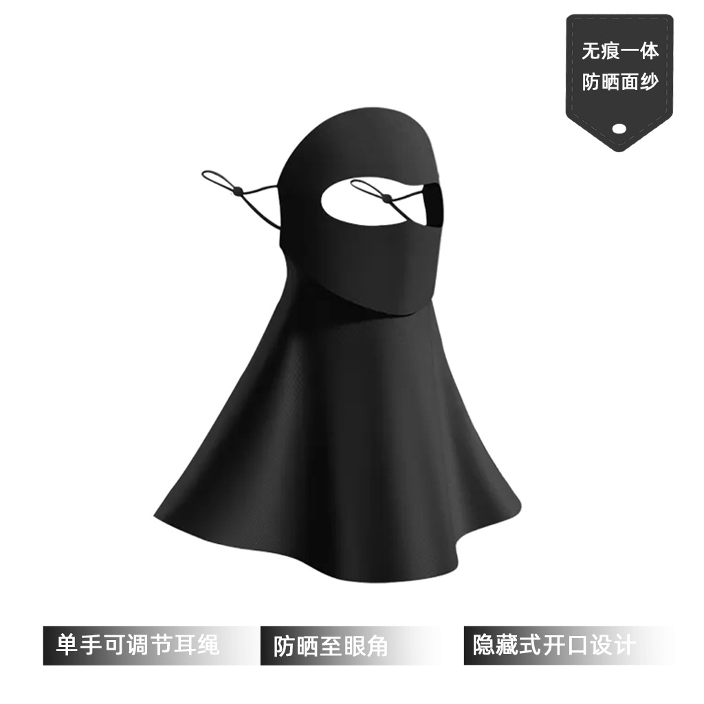 Picture of Sun Protection Mask, Anti-Uv, Women's 2025 New Style, Drinkable, Traceless Veil, Neck Protection, One-Piece Ice Silk Full Face Mask