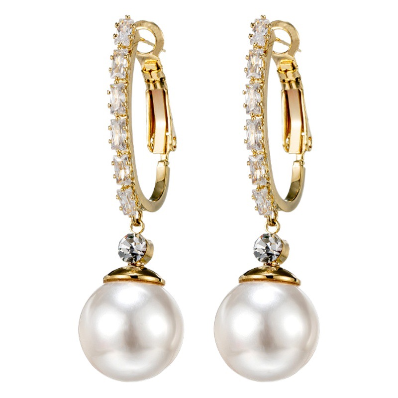 Elegant long pearl earrings earrings silver earrings for women 2023 new popular light luxury niche design sense high sense