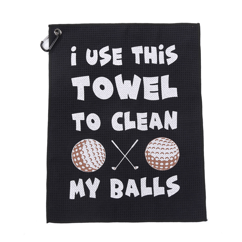 [Printed golf towel] digital printing pattern and logo absorbent metal buckle spot supply