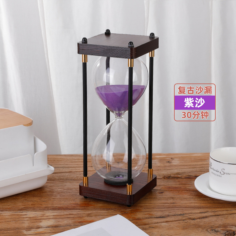 Picture of Retro Hourglass Ornaments 30/60 Minutes Hourglass Timer Chinese Valentine's Day Birthday Gift Creative Desktop Accessories