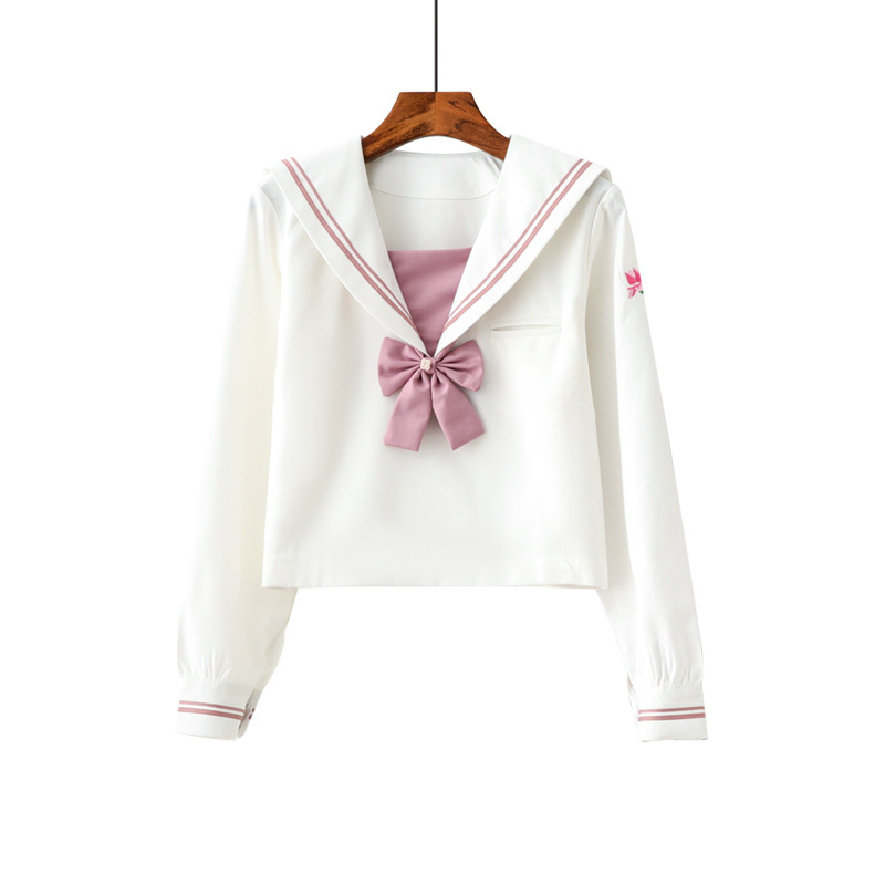 Picture of Japanese Sailor Suit Orthodox Soft Girl JK Uniform Skirt Red Magnolia Japanese Long Sleeve Middle Service Internet Celebrity Student Suit