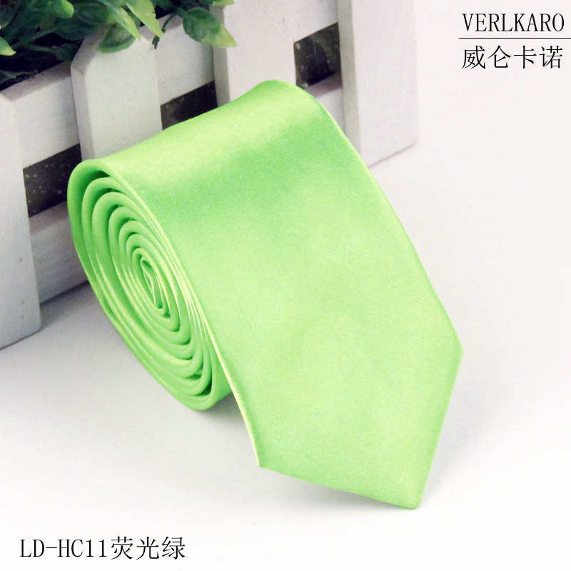 Picture of Leisure students 5cm solid color narrow version ins polyester silk business men's multi-color optional tie manufacturers in stock wholesale