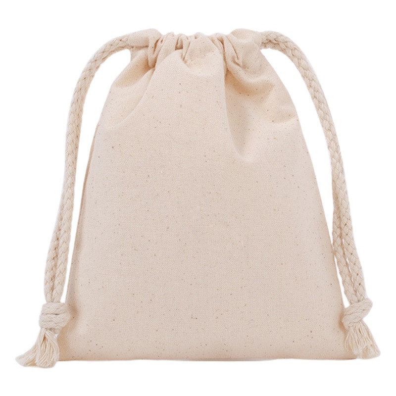 Wholesale Blank Ready-Made Gift Packaging Cotton Drawstring Bags Custom-Made Dustproof Storage Drawstring Cotton Bags
