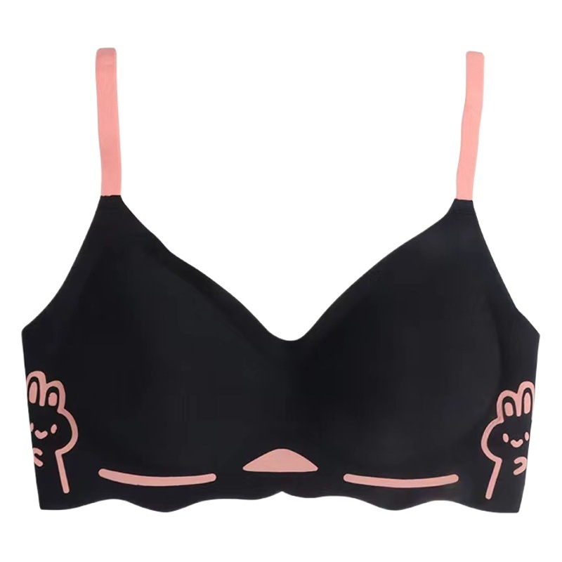 Observation of Rabbit Seamless Underwear Women's One-piece Small Chest Gathered to Show Large Beautiful Back Comfortable Soft Support Anti-sagging Bra