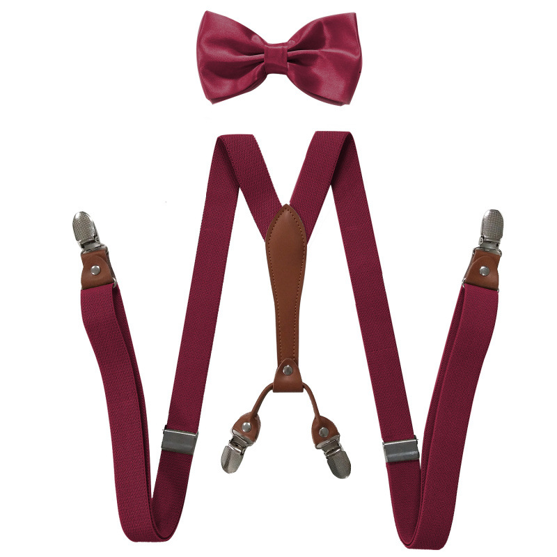 Picture of Cross-Border Supply 2.5cm Adult 4-Clip Elastic Suspenders Unisex Elastic Suspenders Set
